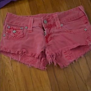 Size 25 red true religion shorts only! Grey sold!
